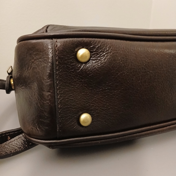 Patricia Nash Ovoddo brown leather whipstitch crossbody bag EUC like new - Picture 4 of 9